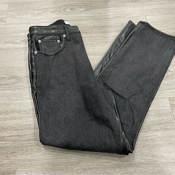 Abercrombie & Fitch Denim - Abercrombie Half denim half leather split jeans